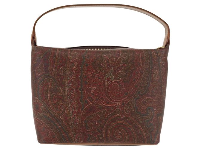 Borsa a mano ETRO in pelle PVC marrone e oro Auth am9050 D'oro - vista 2