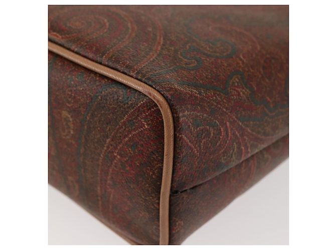 Borsa a mano ETRO in pelle PVC marrone e oro Auth am9050 D'oro - vista 9