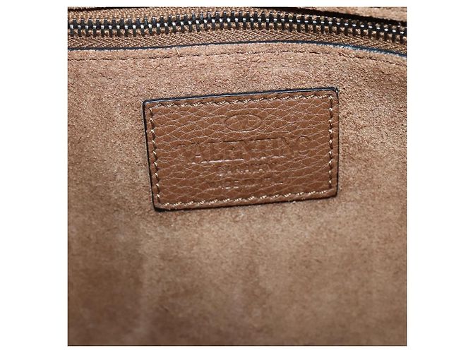 VALENTINO Borsa Clutch in Pelle Marrone Argento Autentica bs29681 - vista 10