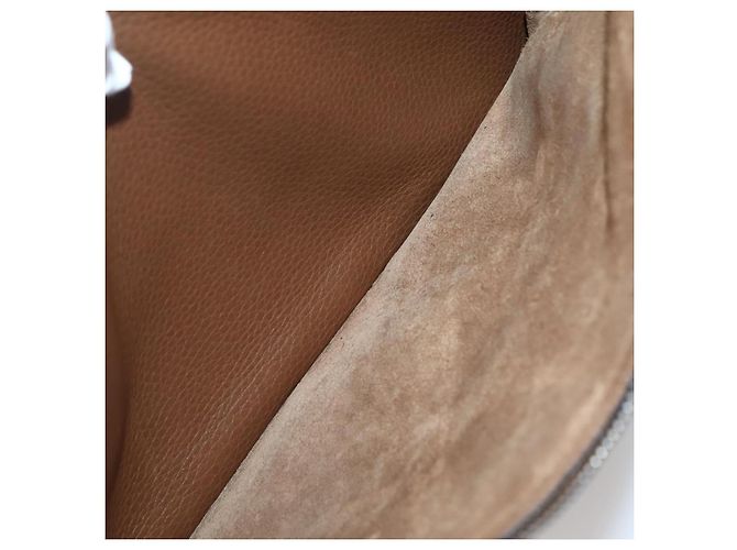 VALENTINO Borsa Clutch in Pelle Marrone Argento Autentica bs29681 - vista 12