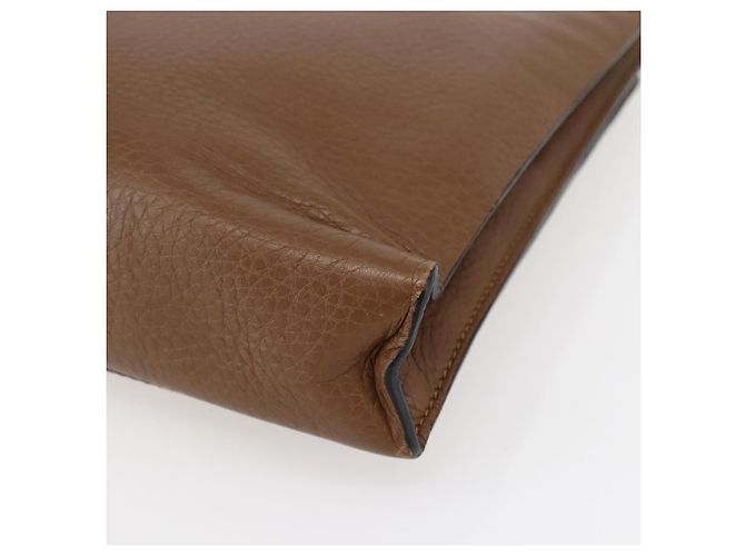 VALENTINO Borsa Clutch in Pelle Marrone Argento Autentica bs29681 - vista 15