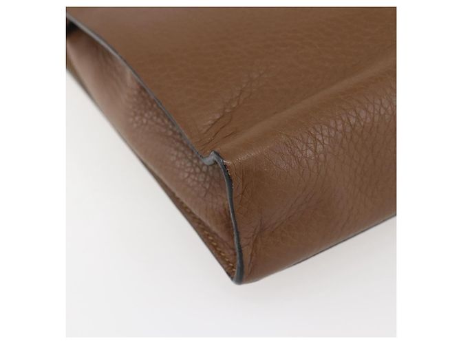 VALENTINO Borsa Clutch in Pelle Marrone Argento Autentica bs29681 - vista 16