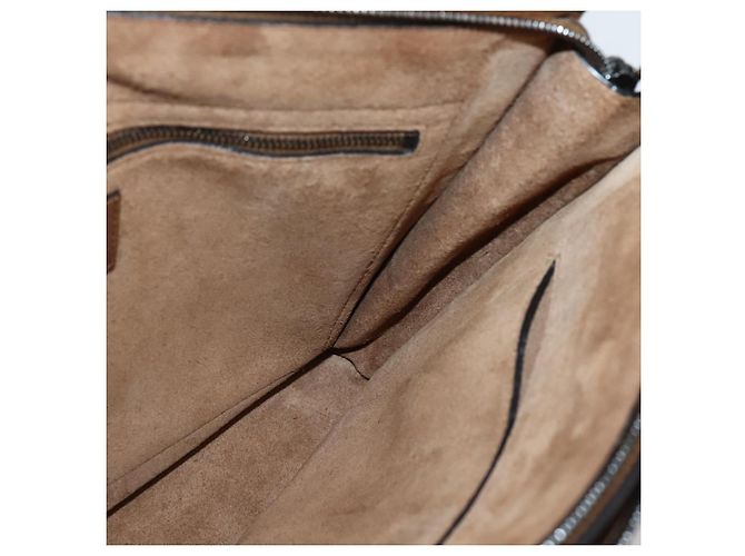VALENTINO Borsa Clutch in Pelle Marrone Argento Autentica bs29681 - vista 17