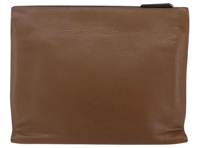 VALENTINO Borsa Clutch in Pelle Marrone Argento Autentica bs29681 - vista 2