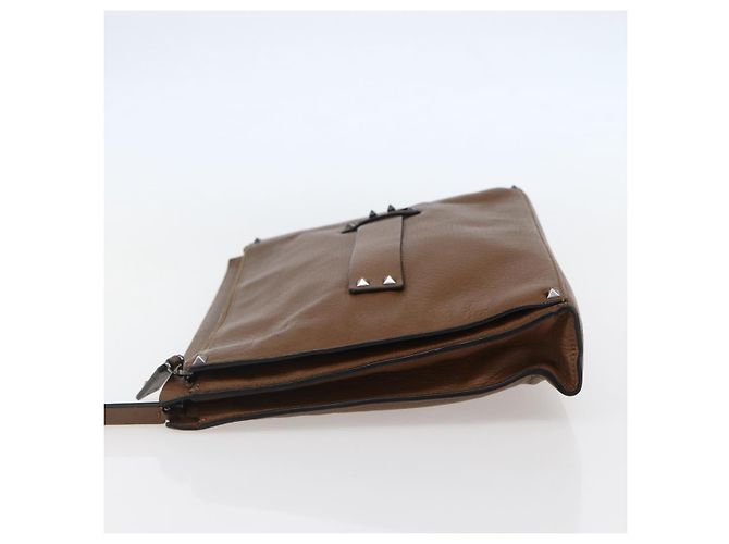 VALENTINO Borsa Clutch in Pelle Marrone Argento Autentica bs29681 - vista 3