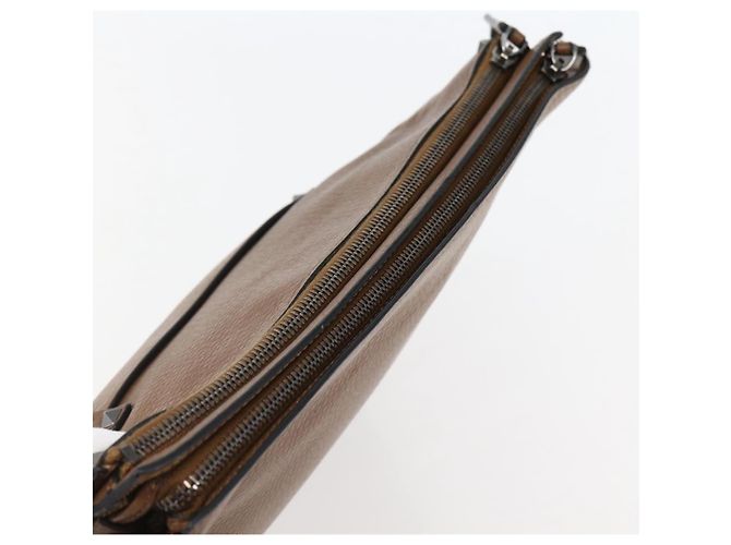 VALENTINO Borsa Clutch in Pelle Marrone Argento Autentica bs29681 - vista 5