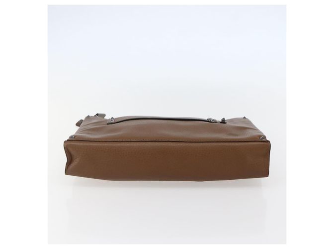 VALENTINO Borsa Clutch in Pelle Marrone Argento Autentica bs29681 - vista 6