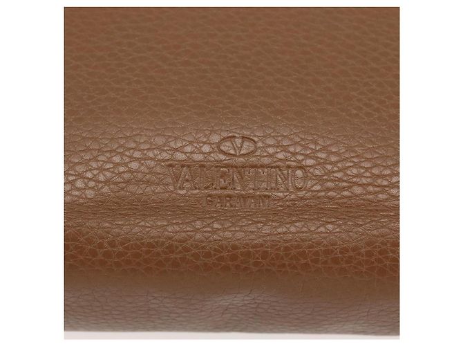 VALENTINO Borsa Clutch in Pelle Marrone Argento Autentica bs29681 - vista 9