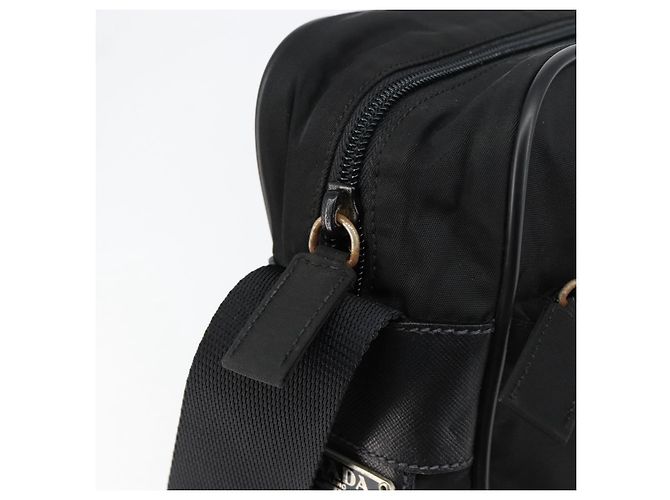 Borsa a Spalla PRADA Nylon Nera Argento Autentica 154524 Nero - vista 14