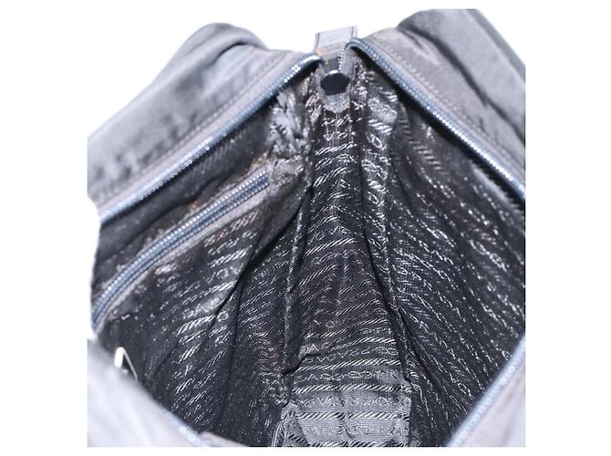 Borsa a Spalla PRADA Nylon Nera Argento Autentica 154524 Nero - vista 18