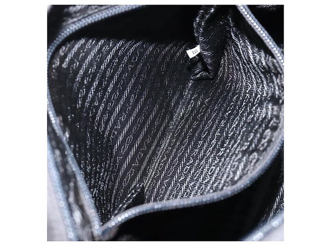 Borsa a Spalla PRADA Nylon Nera Argento Autentica 154524 Nero - vista 21