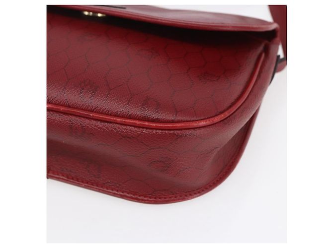Borsa a spalla in tela a nido d'ape PVC rossa e oro Auth BA8404 Christian Dior Rosso D'oro - vista 10