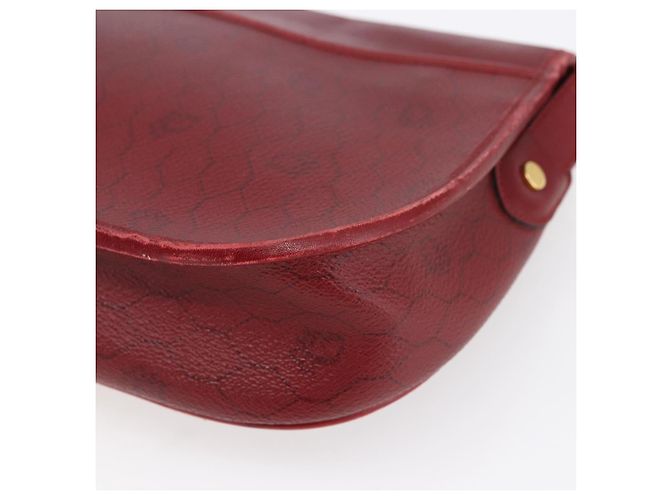 Borsa a spalla in tela a nido d'ape PVC rossa e oro Auth BA8404 Christian Dior Rosso D'oro - vista 12