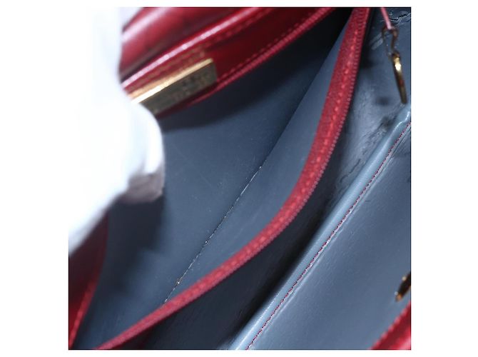Borsa a spalla in tela a nido d'ape PVC rossa e oro Auth BA8404 Christian Dior Rosso D'oro - vista 19