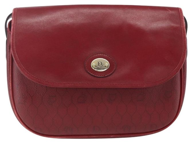 Borsa a spalla in tela a nido d'ape PVC rossa e oro Auth BA8404 Christian Dior Rosso D'oro - vista 2