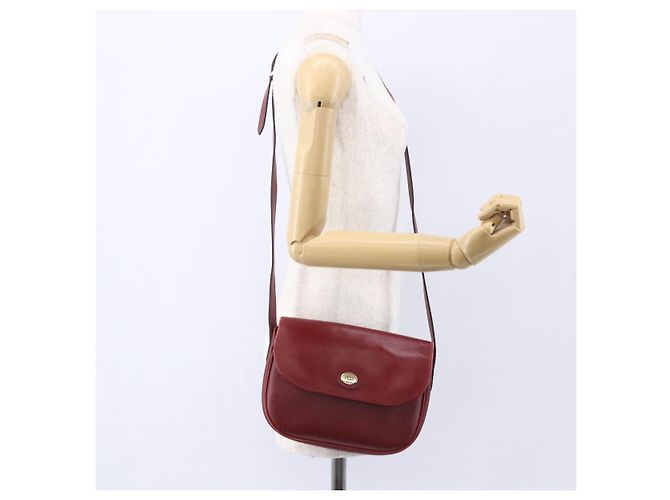 Borsa a spalla in tela a nido d'ape PVC rossa e oro Auth BA8404 Christian Dior Rosso D'oro - vista 21