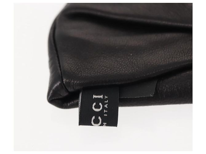 GUCCI LOVELY HANDSCHUHE AUS SCHWARZEM LEDER AUTHENTISCH BA7287V - Ansicht 4