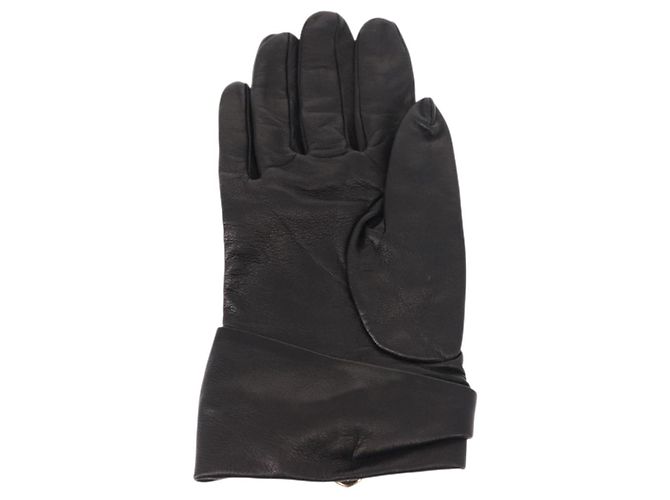 GUCCI LOVELY HANDSCHUHE AUS SCHWARZEM LEDER AUTHENTISCH BA7287V - Ansicht 6