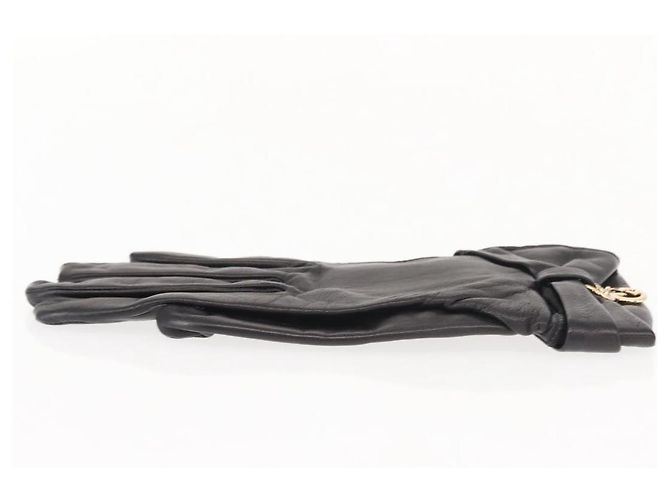 GUCCI LOVELY HANDSCHUHE AUS SCHWARZEM LEDER AUTHENTISCH BA7287V - Ansicht 7