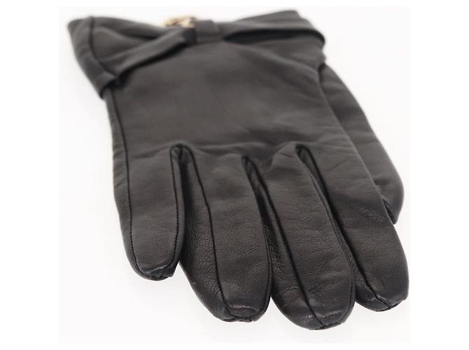 GUCCI LOVELY HANDSCHUHE AUS SCHWARZEM LEDER AUTHENTISCH BA7287V - Ansicht 8