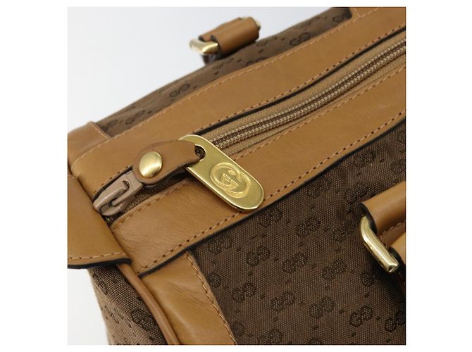 Gucci Borsa Boston Micro GG in tela beige e oro Auth ep11245 D'oro - vista 10