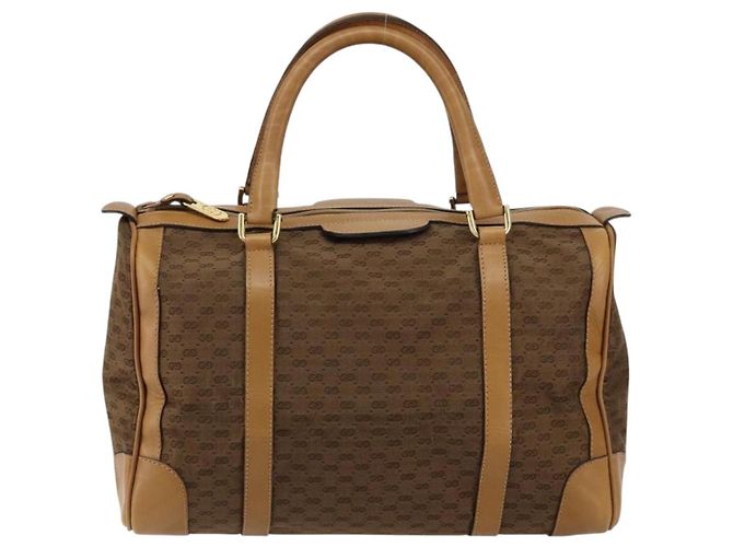 Gucci Borsa Boston Micro GG in tela beige e oro Auth ep11245 D'oro - vista 13