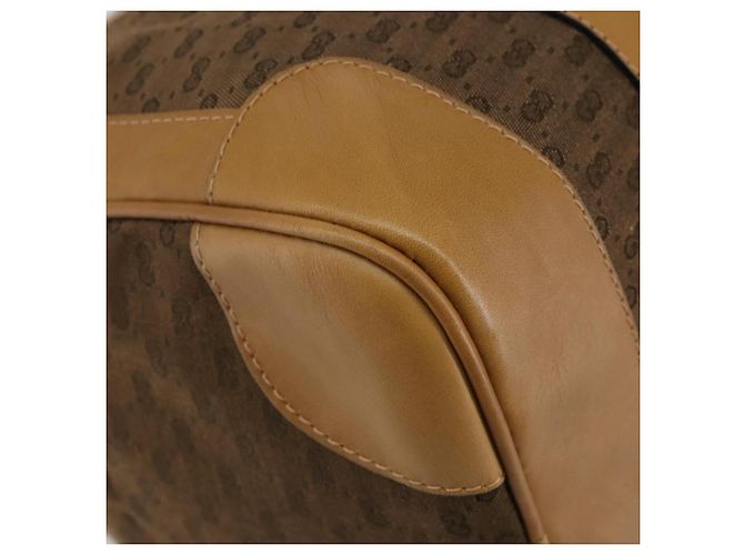 Gucci Borsa Boston Micro GG in tela beige e oro Auth ep11245 D'oro - vista 16