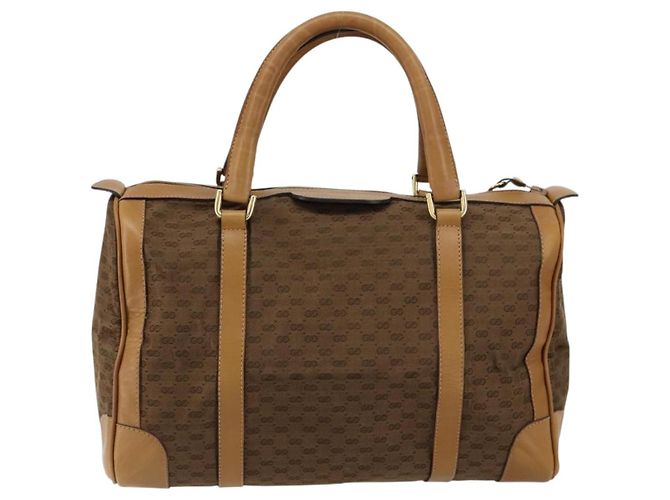 Gucci Borsa Boston Micro GG in tela beige e oro Auth ep11245 D'oro - vista 2