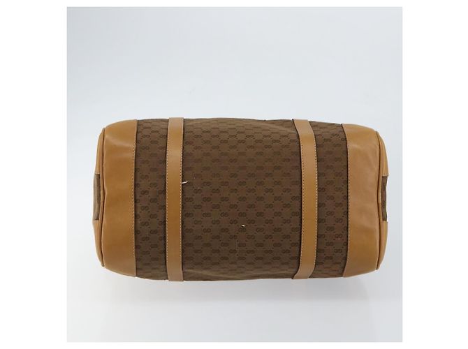 Gucci Borsa Boston Micro GG in tela beige e oro Auth ep11245 D'oro - vista 5