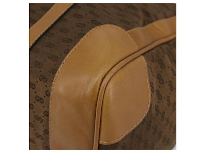 Gucci Borsa Boston Micro GG in tela beige e oro Auth ep11245 D'oro - vista 9