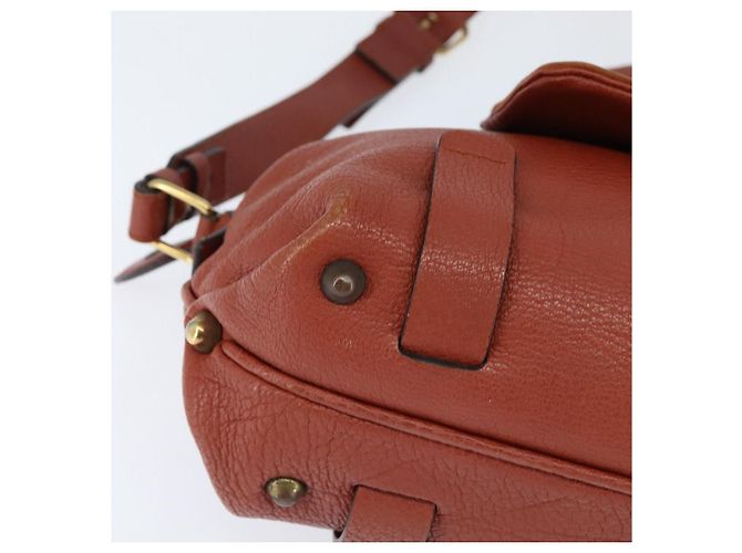 Chloé Borsa a Mano Chloe in Pelle 2 in 1 Arancione Oro Auth BA7366 D'oro - vista 10