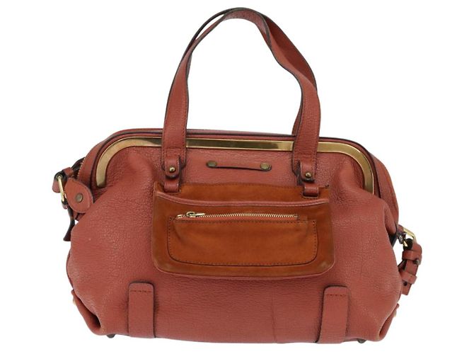 Chloé Borsa a Mano Chloe in Pelle 2 in 1 Arancione Oro Auth BA7366 D'oro - vista 13