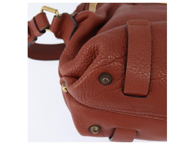 Chloé Borsa a Mano Chloe in Pelle 2 in 1 Arancione Oro Auth BA7366 D'oro - vista 17