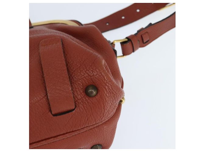 Chloé Borsa a Mano Chloe in Pelle 2 in 1 Arancione Oro Auth BA7366 D'oro - vista 18