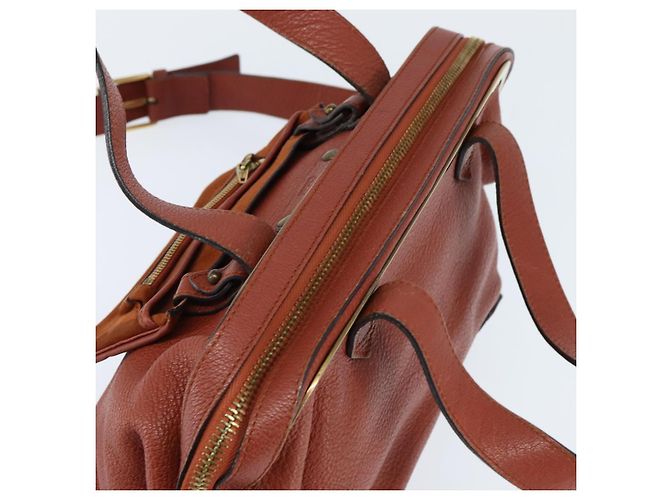 Chloé Borsa a Mano Chloe in Pelle 2 in 1 Arancione Oro Auth BA7366 D'oro - vista 7