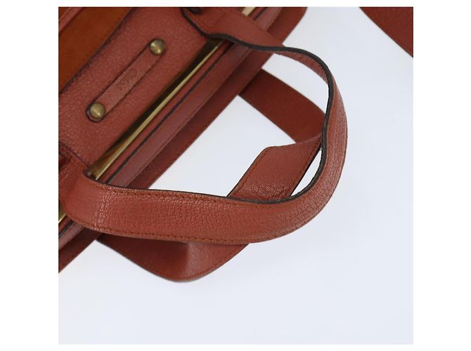Chloé Borsa a Mano Chloe in Pelle 2 in 1 Arancione Oro Auth BA7366 D'oro - vista 8