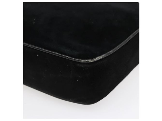 Borsa a Spalla Gancini in Camoscio Nero e Oro Auth BA7988 di Salvatore Ferragamo D'oro - vista 15