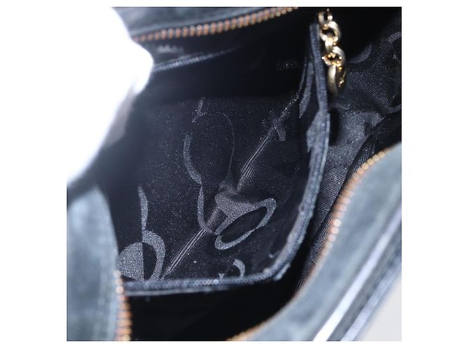 Borsa a Spalla Gancini in Camoscio Nero e Oro Auth BA7988 di Salvatore Ferragamo D'oro - vista 20