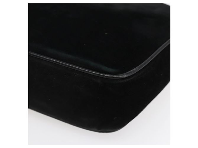 Borsa a Spalla Gancini in Camoscio Nero e Oro Auth BA7988 di Salvatore Ferragamo D'oro - vista 9