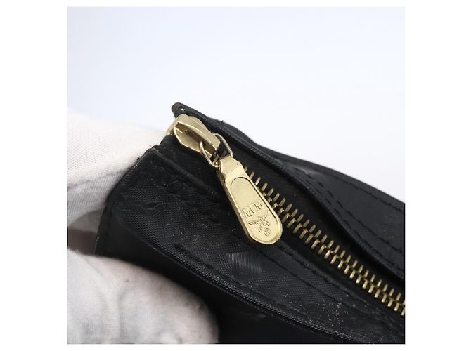 Borsa a spalla MCM Vicetos Logogram PVC Nero Oro Auth BA7690 D'oro - vista 10