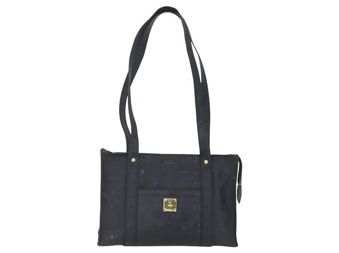 Borsa a spalla MCM Vicetos Logogram PVC Nero Oro Auth BA7690 D'oro - vista 13