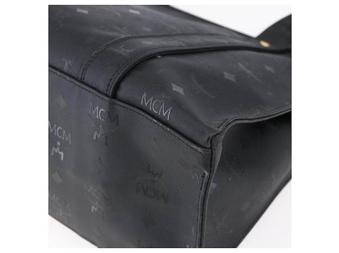 Borsa a spalla MCM Vicetos Logogram PVC Nero Oro Auth BA7690 D'oro - vista 15