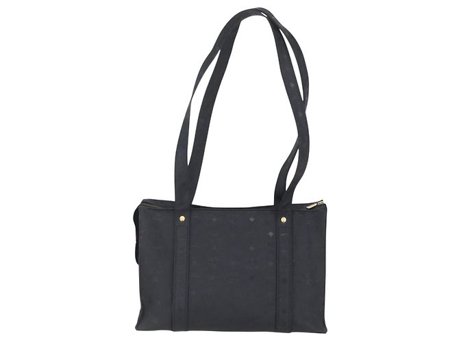 Borsa a spalla MCM Vicetos Logogram PVC Nero Oro Auth BA7690 D'oro - vista 2