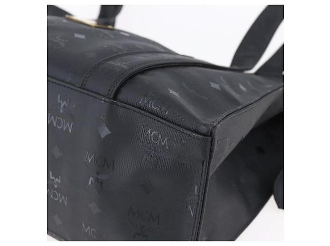 Borsa a spalla MCM Vicetos Logogram PVC Nero Oro Auth BA7690 D'oro - vista 9
