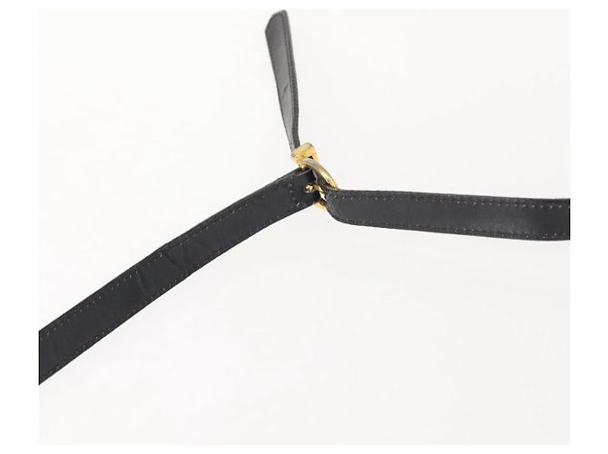 Borsa a Spalla Vala in Pelle Nera e Oro Salvatore Ferragamo Auth BA7320 Nero D'oro - vista 8