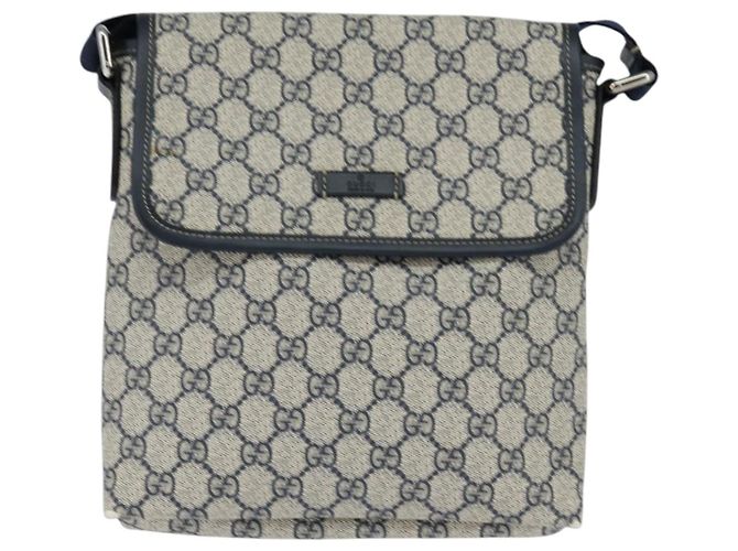 Gucci Bolso de Hombro GG Supreme PVC Marino Plata 223666 Auth 150039 Azul marino - vista 13