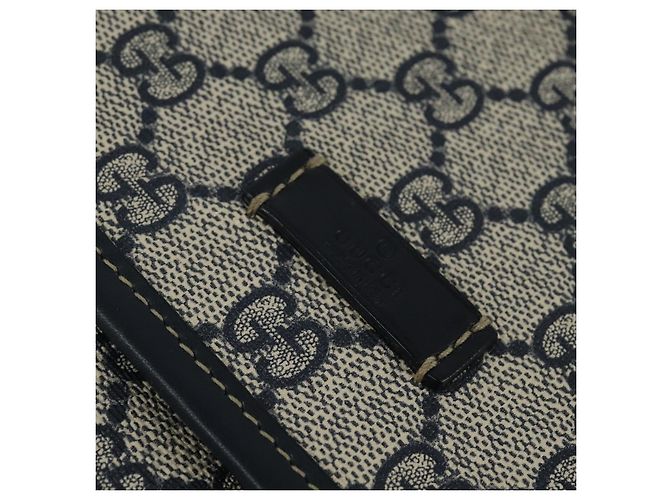 Gucci Bolso de Hombro GG Supreme PVC Marino Plata 223666 Auth 150039 Azul marino - vista 17