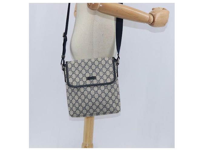 Gucci Bolso de Hombro GG Supreme PVC Marino Plata 223666 Auth 150039 Azul marino - vista 22