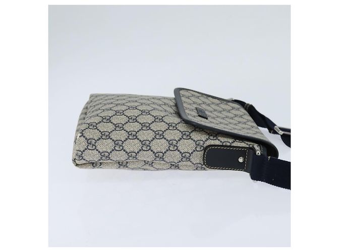 Gucci Bolso de Hombro GG Supreme PVC Marino Plata 223666 Auth 150039 Azul marino - vista 4