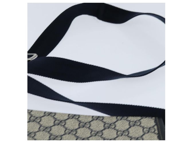 Gucci Bolso de Hombro GG Supreme PVC Marino Plata 223666 Auth 150039 Azul marino - vista 8